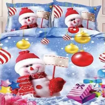Lenjerie pat de Craciun, pat dublu, bumbac finet, 6 piese, diverse modele imagine