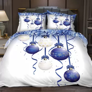 Lenjerie pat de Craciun, pat dublu, bumbac finet, 6 piese, diverse modele imagine