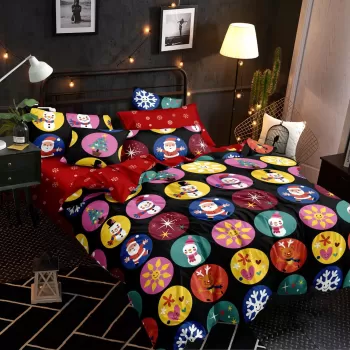 Lenjerie pat de Craciun, pat dublu, bumbac finet, 6 piese, diverse modele imagine