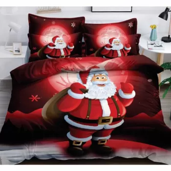 Lenjerie pat de Craciun, pat dublu, bumbac finet, 6 piese, diverse modele imagine