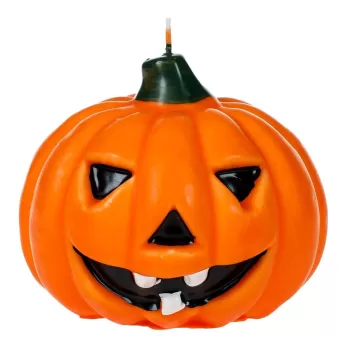 Lumanare Parfumata Decorativa de Halloween Dovleac 3D Portocaliu 13x13x12cm imagine