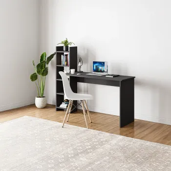 Masa birou cu biblioteca laterala si 5 rafturi, 120 cm imagine