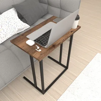 Masa cu picior metalic pentru laptop - mic dejun, 60x34.5x65.5 cm imagine