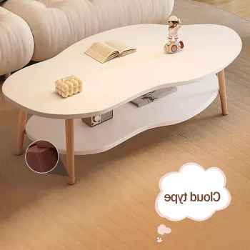 Masa de Cafea in Forma de Nor Cloud Table 2 Nivele 100cm Alb Design Modern imagine