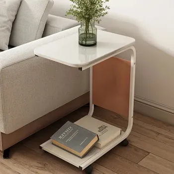 Masa de colt multifunctionala cu raft pentru carti, design modern si practic imagine