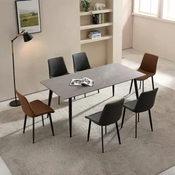 Masa de dining moderna din piatra sinterizata imagine