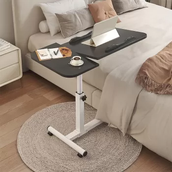 Masa pentru laptop, reglabila, cu roti, 60x40cm imagine