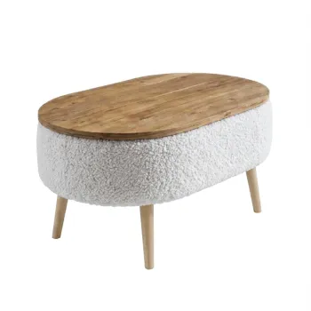 Masut? de cafea LUNO cu spatiu depozitare alb stejar 90x60x45cm colectia Teddy imagine