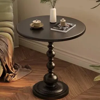 Masuta de cafea retro, fier, pentru living, dormitor sau balcon 52 x 38 cm, negru imagine