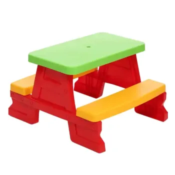 Masuta de picnic pentru 4 copii, 47 x 79 x 70 cm, maxim 35 kg, 2 ani+, Multicolor imagine