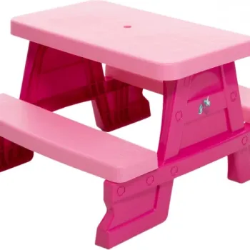 Masuta de picnic pentru 4 copii, 47 x 79 x 70 cm, maxim 35 kg, 2 ani+, Multicolor imagine