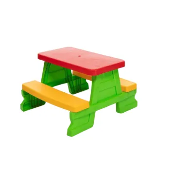 Masuta de picnic pentru 4 copii, 47 x 79 x 70 cm, maxim 35 kg, 2 ani+, Multicolor imagine