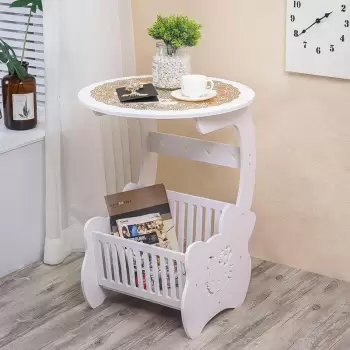 Masuta decorativa pentru cafea cu suport reviste si ziare imagine
