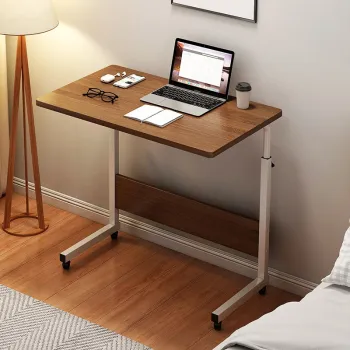 Masuta laptop reglabila, mini birou cu roti, 80 cm x 40 cm imagine