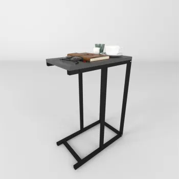 Masuta laterala din metal 45 x 25 cm, side table, masuta canapea compacta, cadru metalic + blat PAL melaminat 18 mm, greutate redusa se misca usor, perfecta langa canapea sau pat, stil modern industrial imagine