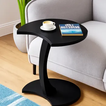 Masuta rotunda cu roti, 45 x56 cm,design ergonomic si stabil, ideala pentru canapea sau pat imagine