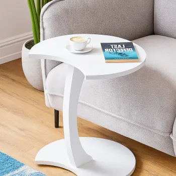 Masuta rotunda cu roti, 45 x56 cm,design ergonomic si stabil, ideala pentru canapea sau pat imagine