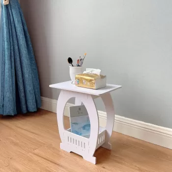 Noptiera alba decorativa, din PVC, 40cm imagine