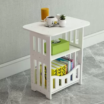 Noptiera alba decorativa, din PVC, 40cm imagine