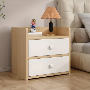 Noptiera alba minimalista din PAL cu 2 sau 3 sertare imagine