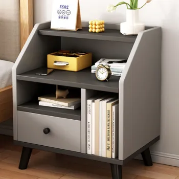 Noptiera moderna cu 3 polite si un sertar, 40x30x53cm imagine