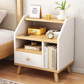 Noptiera moderna cu 3 polite si un sertar, 40x30x53cm imagine