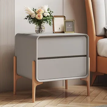 Noptiera moderna cu linii rotunjite si 2 sertare, 50x40x50cm imagine