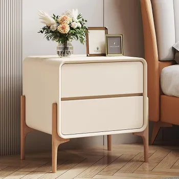 Noptiera moderna cu linii rotunjite si 2 sertare, 50x40x50cm imagine