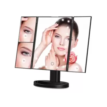 Oglinda cosmetica LED extensibila, buton tactil imagine