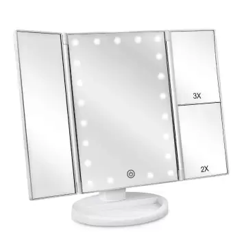 Oglinda cosmetica LED extensibila, buton tactil imagine