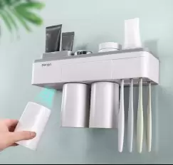 Organizator cu suport 3 pahare magnetice si 6 periute de dinti imagine