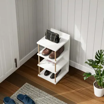 Organizator de pantofi cu 4 polite din PAL melaminat, 60 x 29 x 30 cm imagine