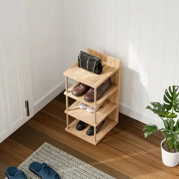 Organizator de pantofi cu 4 polite din PAL melaminat, 60 x 29 x 30 cm imagine