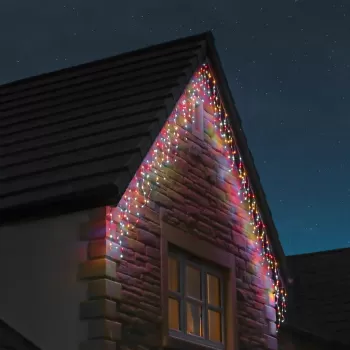 Pachet instalatii Craciun 13 metri turturi, franjuri inegali cu 300 LED-uri imagine