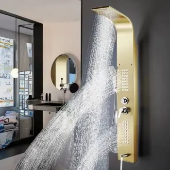 Panou dus hidromasaj inox auriu/argintiu 5 functii imagine