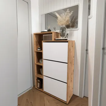Pantofar cu usi rabatabile si rafturi, 90 x 32 x 143 cm, imagine