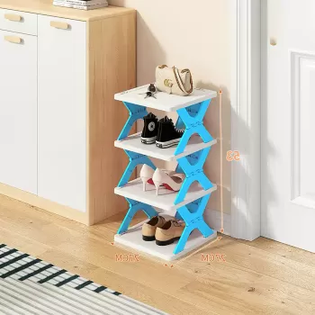 Pantofar pliabil cu 4,5 sau 6 rafturi, modulare, alb / portocaliu imagine