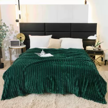 Patura catifelata Cocolino cu Dungi, Model Uni, 200 x 230cm imagine