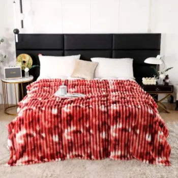 Patura catifelata Cocolino cu Dungi, Model Uni, 200 x 230cm imagine