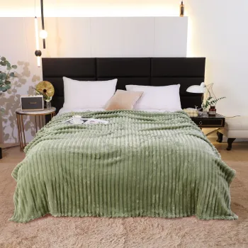 Patura catifelata Cocolino cu Dungi, Model Uni, 200 x 230cm imagine