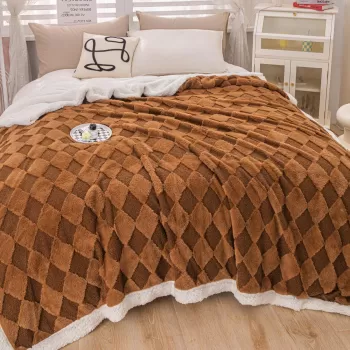 Patura Cocolino cu Blanita de Iepure si Catifea Teddy, 200x230cm, cu blanita pe spate imagine