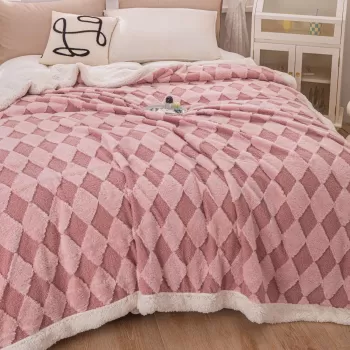 Patura Cocolino cu Blanita de Iepure si Catifea Teddy, 200x230cm, cu blanita pe spate imagine