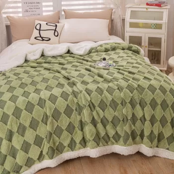 Patura Cocolino cu Blanita de Iepure si Catifea Teddy, 200x230cm, cu blanita pe spate imagine