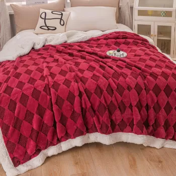 Patura Cocolino cu Blanita de Iepure si Catifea Teddy, 200x230cm, cu blanita pe spate imagine