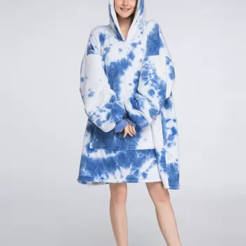 Patura-hanorac cu gluga, confortabila, calduroasa si pufoasa Huggle Hoodie imagine