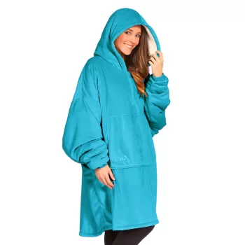 Patura-hanorac cu gluga, confortabila, calduroasa si pufoasa Huggle Hoodie imagine