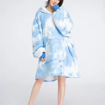 Patura-hanorac cu gluga, confortabila, calduroasa si pufoasa Huggle Hoodie imagine