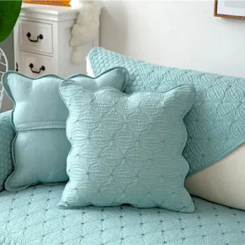 Perna decorativa din bumbac cu husa detasabila, 45 x 45 x 10 cm, imagine