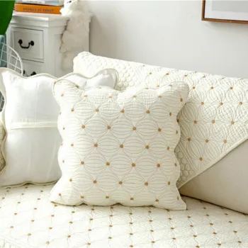 Perna decorativa din bumbac cu husa detasabila, 45 x 45 x 10 cm, imagine