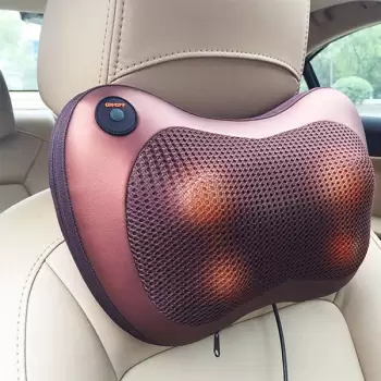 Perna electrica pentru masaj cu incalzire, 4 role de masaj, adaptor auto inclus imagine